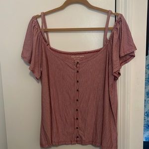 American Eagle Soft and Sexy Cold Shoulder Top Size XL